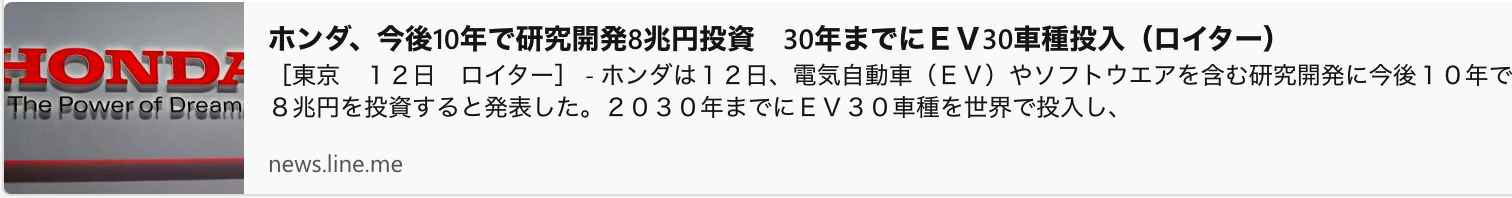 News about Honda invests 8 trillion yen in R & D in the next 10 years!
